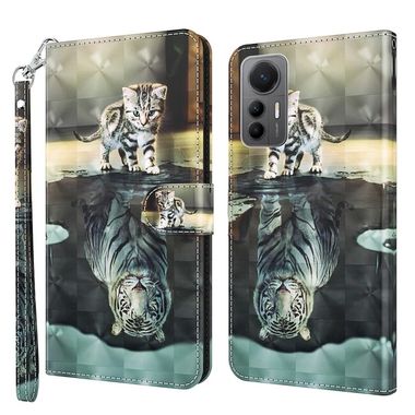 Peňaženkové 3D puzdro na Xiaomi 12 Lite – Mačka a tiger