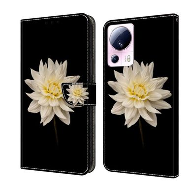 Peňaženkové 3D puzdro na Xiaomi 13 Lite - White Flower