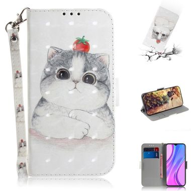 Peňaženkové 3D puzdro na Xiaomi Redmi 9 - Cute Cat