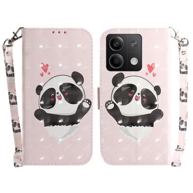 Peňaženkové 3D puzdro na Xiaomi Redmi Note 13 - Heart Panda
