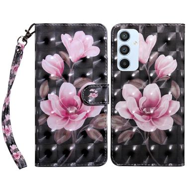 Peňaženkové 3D puzdro PAINTED na Samsung Galaxy A54 5G – Ružový kvet