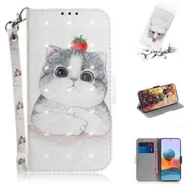 Peňaženkové 3D puzdro PAINTED na Xiaomi Redmi Note 10 Pro - Cute Cat