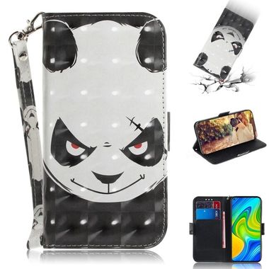 Peňaženkové 3D puzdro PAINTED na Xiaomi Redmi Note 9 - Angry Bear