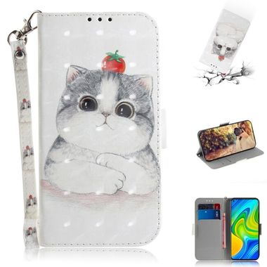 Peňaženkové 3D puzdro PAINTED na Xiaomi Redmi Note 9 - Cute Cat