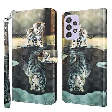 Peňaženkové 3D puzdro PAINTING na Samsung Galaxy A04s - Mačka a tiger