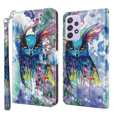Peňaženkové 3D puzdro PAINTING na Samsung Galaxy A33 5G - Watercolor Owl