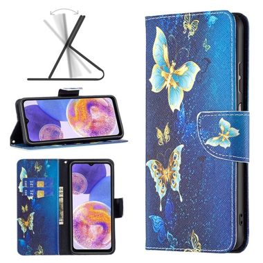 Peňaženkové 3D puzdro COLORED na Samsung Galaxy A23 5G - Zlatý motýľ