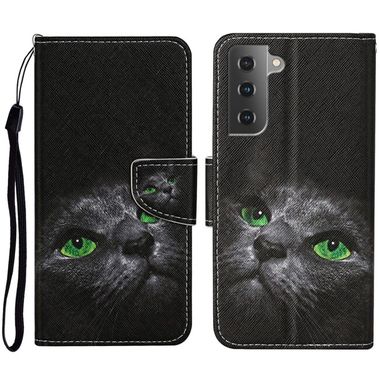 Peňaženkové 3D puzdro PATTERN na Samsung Galaxy S23 5G – Čierna mačka