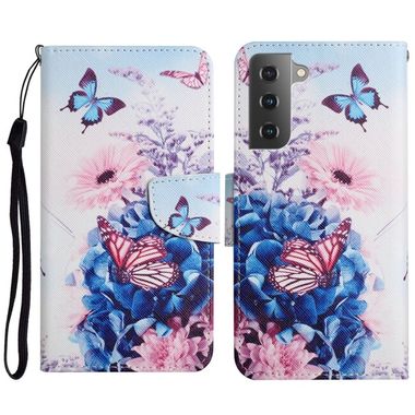 Peňaženkové 3D puzdro PATTERN na Samsung Galaxy S23 5G – Fialový motýľ