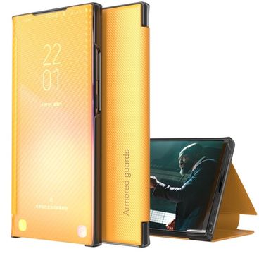 Peňaženkové Carbon puzdro na Xiaomi Redmi Note 10 Pro - Žltá