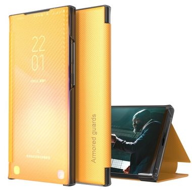 Peňaženkové Carbon puzdro na Xiaomi Redmi Note 11 Pro - Žltá