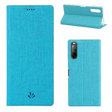 Peňaženkové Denim puzdro na Sony Xperia L4 - Blue
