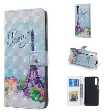Peňaženkové kožené 3D púzdro na Samsung Galaxy A50 - Eiffelova veža