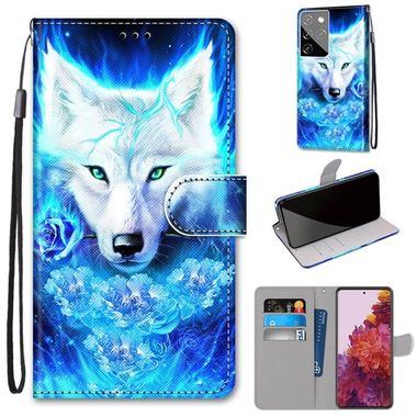 Peňaženkové kožené DRAWING puzdro na Samsung Galaxy S21 Ultra 5G - Dick Rose Wolf