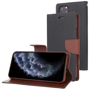 Peňaženkové kožené pouzdro na iPhone 11 Pro Max - Dlack Brown