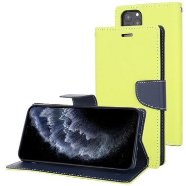 Peňaženkové kožené pouzdro na iPhone 11 Pro Max - Lemon