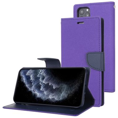Peňaženkové kožené pouzdro na iPhone 11 Pro Max - purple