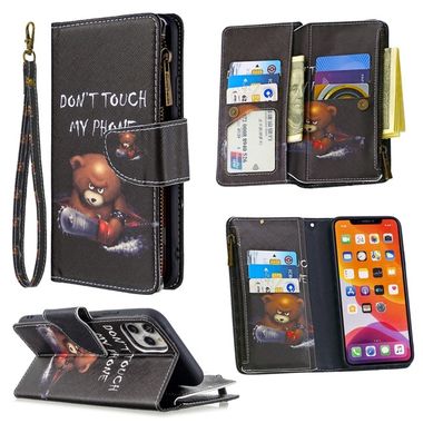 Peňaženkové kožené pouzdro na iPhone 11 Pro Max Retro -Bear