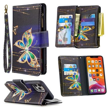 Peňaženkové kožené pouzdro na iPhone 11 Pro Max Retro - Butterfly