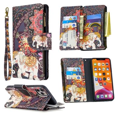 Peňaženkové kožené pouzdro na iPhone 11 Pro Max Retro - Elephant