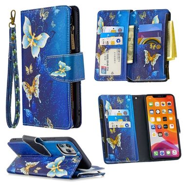 Peňaženkové kožené pouzdro na iPhone 11 Pro Max Retro - Golden Butterfly