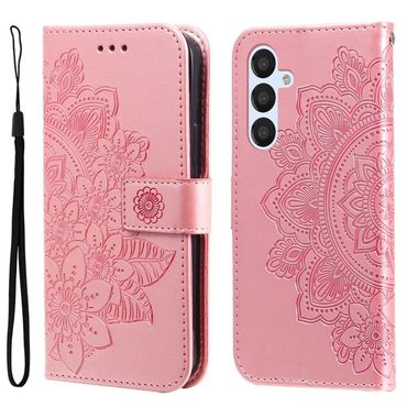 Peňaženkové kožené puzdro 7-PETAL na Samsung Galaxy A34 5G – Ružovozlatá