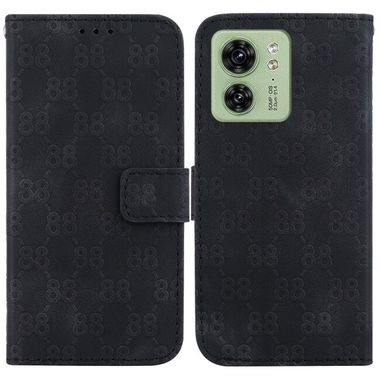 Peňaženkové kožené puzdro 8-shaped na Motorola Edge 40 - Čierna