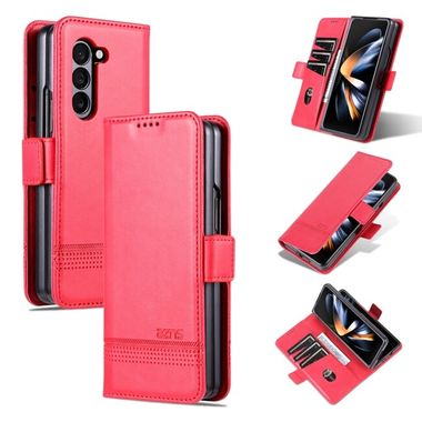 Peňaženkové kožené puzdro AZNS Calf na Samsung Galaxy Z Fold5 - Červená