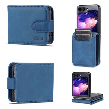 Peňaženkové kožené puzdro AZNS Dream na Samsung Galaxy Z Flip 5 - Modrá