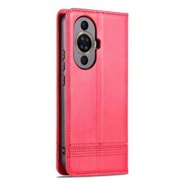 Peňaženkové kožené puzdro AZNS Magnetic na Huawei Nova 11 – Červená