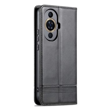 Peňaženkové kožené puzdro AZNS Magnetic na Huawei Nova 11 – Čierna