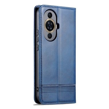 Peňaženkové kožené puzdro AZNS Magnetic na Huawei Nova 11 – Tmavo modrá