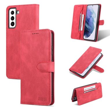 Peňaženkové kožené puzdro AZNS na Samsung Galaxy S22 Plus 5G - Červená