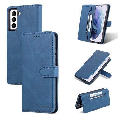 Peňaženkové kožené puzdro AZNS na Samsung Galaxy S22 Plus 5G - Modrá