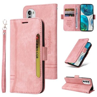 Peňaženkové kožené puzdro BETOPNICE na Motorola Moto G52 / G82 5G - Ružová