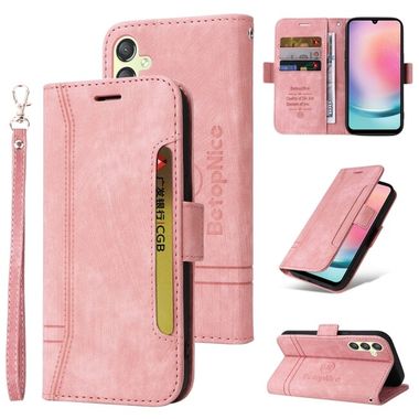 Peňaženkové kožené puzdro BETOPNICE na Samsung Galaxy A24 - Ružová