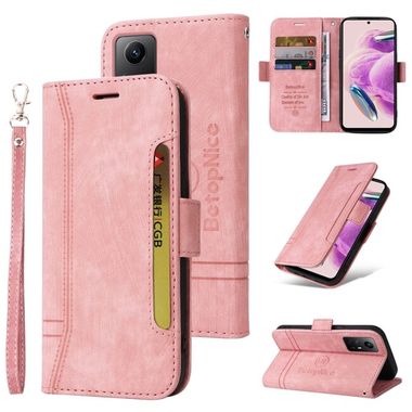 Peňaženkové kožené puzdro BETOPNICE na Xiaomi Redmi Note 12S - Ružová