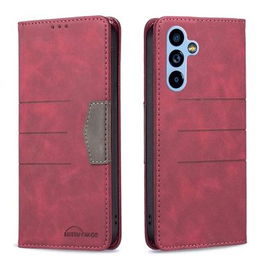 Peňaženkové kožené puzdro BLOCK na Samsung Galaxy A54 5G – Červená
