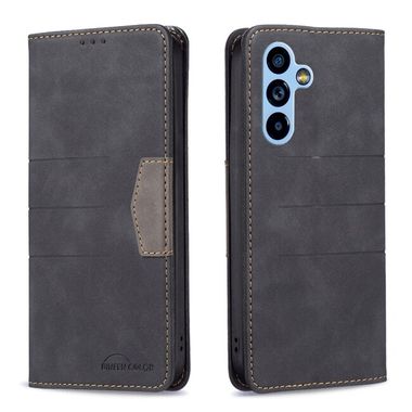 Peňaženkové kožené puzdro BLOCK na Samsung Galaxy A54 5G – Čierna
