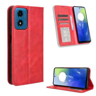 Peňaženkové kožené puzdro Buckle na Motorola Moto G04/ G24 - Červená