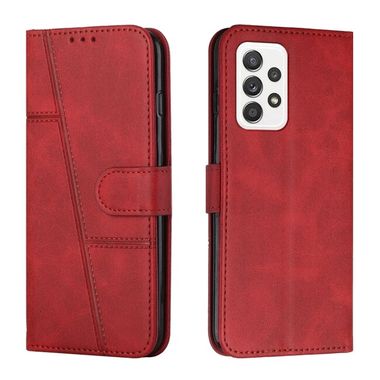 Peňaženkové kožené puzdro BUCKLE na Samsung Galaxy A33 5G - Červená