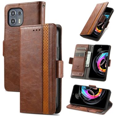 Peňaženkové kožené puzdro Business na Motorola Edge 20 Lite - Hnedá