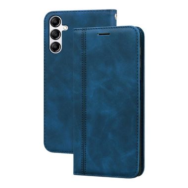 Peňaženkové kožené puzdro Business na Samsung Galaxy A24 - Modrá