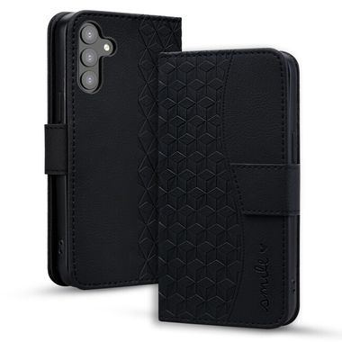 Peňaženkové kožené puzdro Business na Samsung Galaxy A25 5G - Čierna