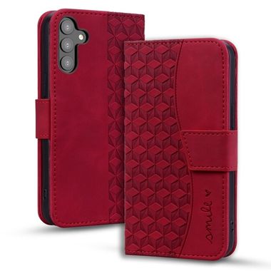 Peňaženkové kožené puzdro Business na Samsung Galaxy A25 5G - Vínovo Červená