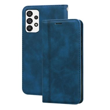 Peňaženkové kožené puzdro Business na Samsung Galaxy A73 5G - Modrá