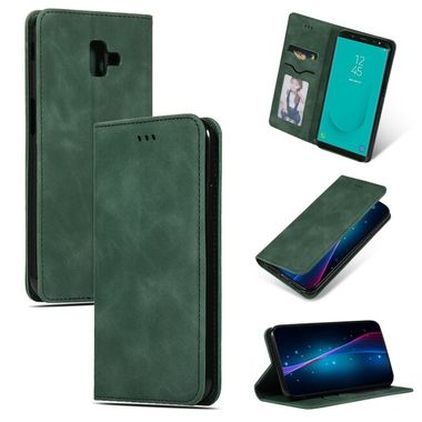 Peňaženkové kožené puzdro Business na Samsung Galaxy J6 Plus 2018 – Zelená