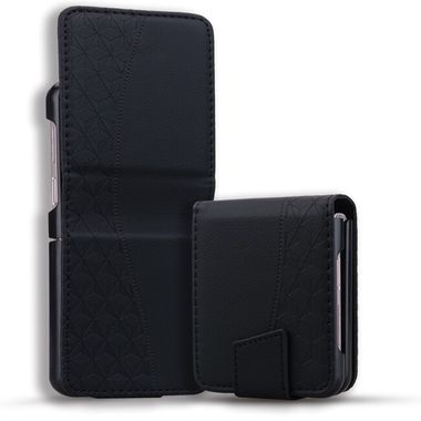 Peňaženkové kožené puzdro Business na Samsung Galaxy Z Flip 5 - Čierna