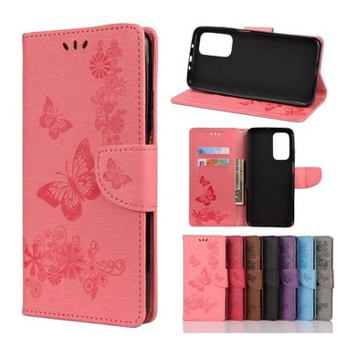 Peňaženkové kožené puzdro Butterflies na Xiaomi Mi 10T 5G / 10T Pro 5G - Ružová