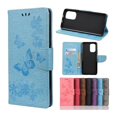 Peňaženkové kožené puzdro Butterflies na Xiaomi Redmi Note 10/10S - Modrá